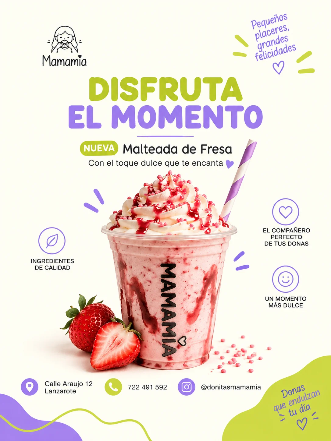 Publicación de ejemplo: novedad de la carta con ingredientes