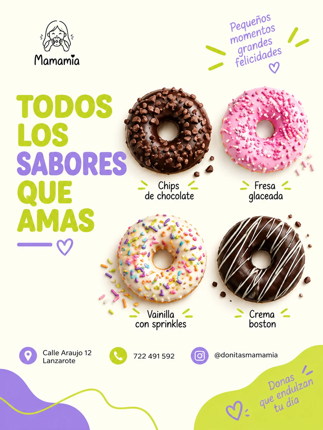 Publicación de ejemplo: variedad de sabores con etiquetas