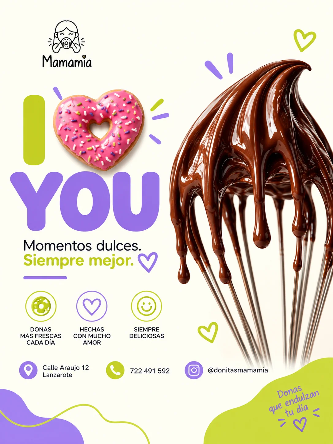 Publicación de ejemplo: pieza de marca con producto y eslogan